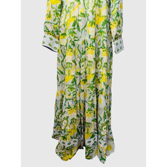 NEW CK BRADLEY annabelle maxi dress in falconer yellow and green - Picture 13 of 13